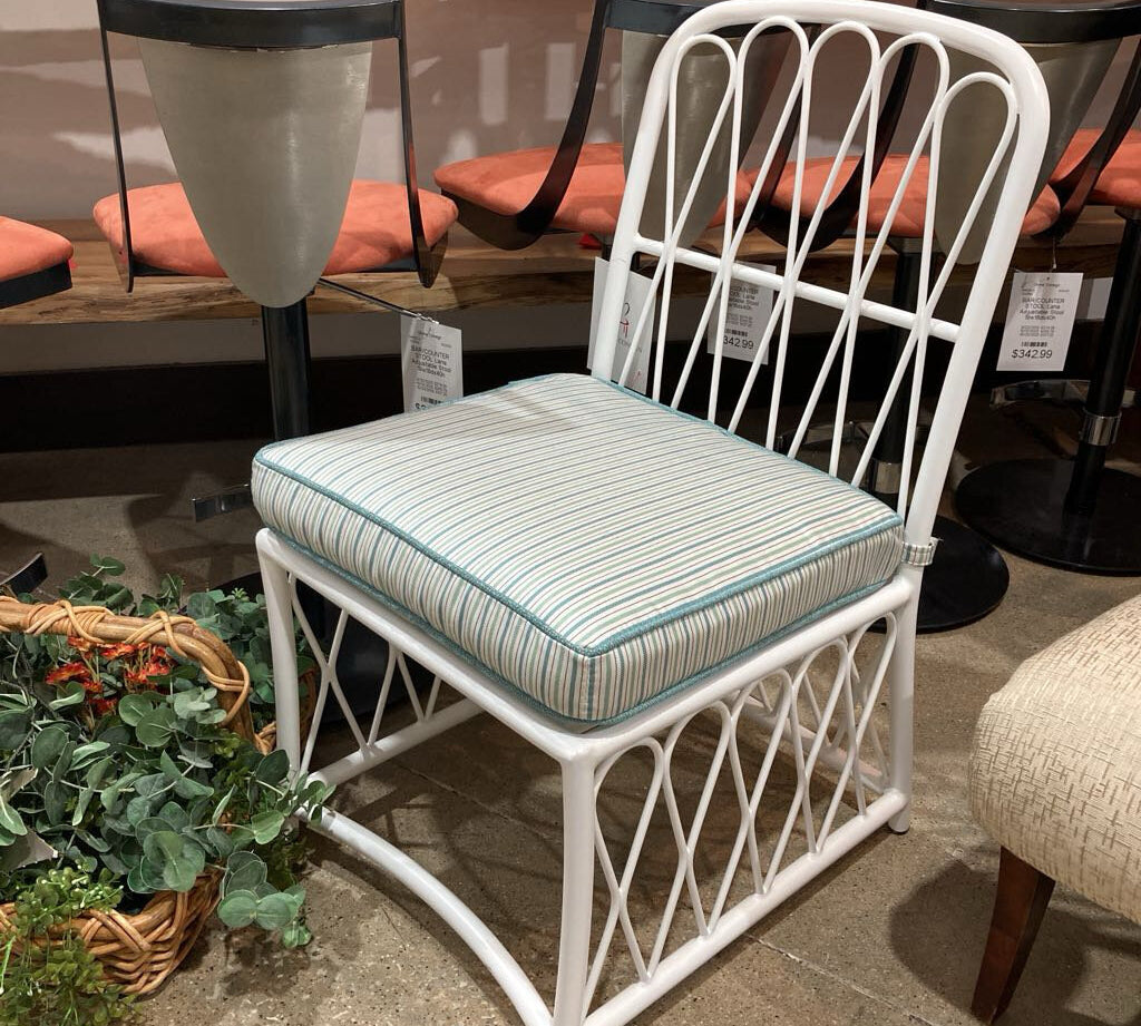 Woodard Cane Armless Chair OUTDOOR 21w25d26h