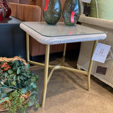 Lloyd Flanders All Seasons Wicker Square Glass Top End Table OUTDOOR 22w22d21.5h