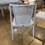 Woodard 2pc Set Parc Aluminum Stacking Chairs OUTDOOR White 21w23.5d33h
