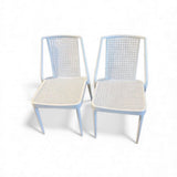 Woodard 2pc Set Parc Aluminum Stacking Chairs OUTDOOR White 21w23.5d33h