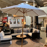 Frankford Monterey Crank Lift Auto Tilt Fiberglass Market Umbrella OUTDOOR 9'