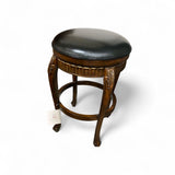 Bar Height Faux Leather Seat Swivel w/Wood Base BAR/COUNTER STOOL 19Wx29.5H