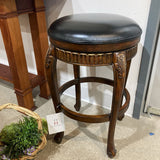 Bar Height Faux Leather Seat Swivel w/Wood Base BAR/COUNTER STOOL 19Wx29.5H