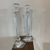 Reed & Barton 2pc Set Crystal Summit Taper Holders ACCESSORIES 4.5Wx12H