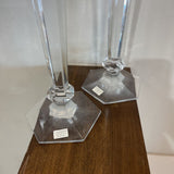 Reed & Barton 2pc Set Crystal Summit Taper Holders ACCESSORIES 4.5Wx12H