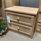 Carved Wood Front 2-Drawer NIGHTSTAND 24w16d21h