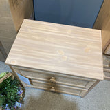 Carved Wood Front 2-Drawer NIGHTSTAND 24w16d21h