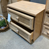 Carved Wood Front 2-Drawer NIGHTSTAND 24w16d21h