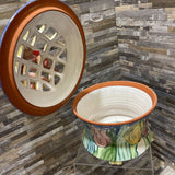 Studio Art Pottery Floral Vessel w/ Arrangement Top ACCESSORIES 9.5Wx7.5H