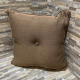 Button Tufted Outdoor Pillow ACCESSORIES Brown 16x16