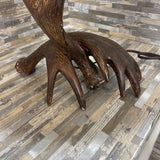 Rustic Western Style Faux Antler Base w/ Faux Leather Shade TABLE LAMP 17Wx33H