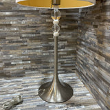 Brushed Nickle Tapered Lamp w/ Drum Shade TABLE LAMP 15d30.5h