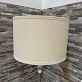 Brushed Nickle Tapered Lamp w/ Drum Shade TABLE LAMP 15d30.5h