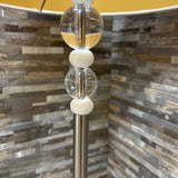 Brushed Nickle Tapered Lamp w/ Drum Shade TABLE LAMP 15d30.5h