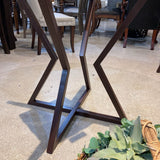 Modern Sculptural Pedestal Round Glass Top DINING TABLE 57.5Wx29H