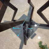 Modern Sculptural Pedestal Round Glass Top DINING TABLE 57.5Wx29H