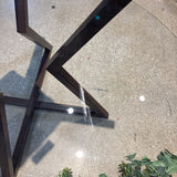 Modern Sculptural Pedestal Round Glass Top DINING TABLE 57.5Wx29H