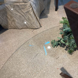 Modern Sculptural Pedestal Round Glass Top DINING TABLE 57.5Wx29H