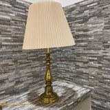Vintage Polished Brass w/ Pleated Shae TABLE LAMP 17Wx30H