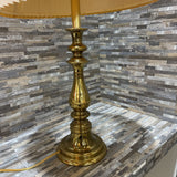 Vintage Polished Brass w/ Pleated Shae TABLE LAMP 17Wx30H