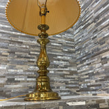 Vintage Polished Brass w/ Pleated Shae TABLE LAMP 17Wx30H