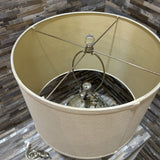 Decorative Carved Base w/ Beige Shade TABLE LAMP 17d23h