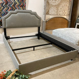 Skyline Furniture Axel Upholstered Border Queen Bed BEDS Gray 62w82d50h