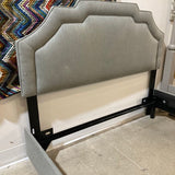 Skyline Furniture Axel Upholstered Border Queen Bed BEDS Gray 62w82d50h