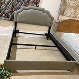 Skyline Furniture Axel Upholstered Border Queen Bed BEDS Gray 62w82d50h