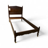 French Country Mahogany Twin Bed On Casters BEDS 41w80d49h
