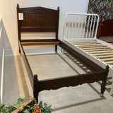 French Country Mahogany Twin Bed On Casters BEDS 41w80d49h