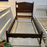 French Country Mahogany Twin Bed On Casters BEDS 41w80d49h