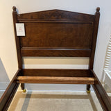 French Country Mahogany Twin Bed On Casters BEDS 41w80d49h