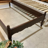French Country Mahogany Twin Bed On Casters BEDS 41w80d49h