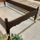 French Country Mahogany Twin Bed On Casters BEDS 41w80d49h