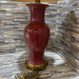 Vintage Ceramic Base w/ Brass Accents TABLE LAMP 18d30h