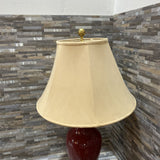 Vintage Ceramic Base w/ Brass Accents TABLE LAMP 18d30h