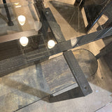 Industrial Oval 2-Tier Glass Top CONSOLE TABLE 52Wx20Dx28H