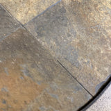 Industrial Oval 2-Tier Glass Top CONSOLE TABLE 52Wx20Dx28H