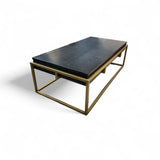 Article Oscuro Wood & Brass COFFEE/COCKTAIL TABLE 48w24d16h