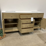 Modern Light Wood Multi-Drawer Double Vanity FURNITURE