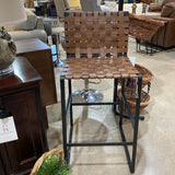 Howard Elliott Collection Woven Leather Bar Height BAR/COUNTER STOOL 18w18d40h