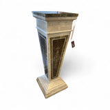 Augustus Etched Fossil Stone Pedestal FURNITURE 14w14d41h