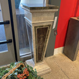 Augustus Etched Fossil Stone Pedestal FURNITURE 14w14d41h