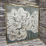 Hand Embelished Floral Print on Canvas ART WORK 24Wx24H