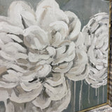 Hand Embelished Floral Print on Canvas ART WORK 24Wx24H