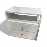 Lark 2-Drawer NIGHTSTAND White/Gold 28w17d26h