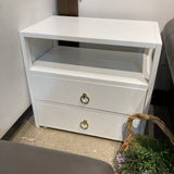 Lark 2-Drawer NIGHTSTAND White/Gold 28w17d26h