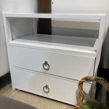 Lark 2-Drawer NIGHTSTAND White/Gold 28w17d26h