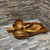 3pc Set Leaf Shaped Wooden Bowls ACCESSORIES